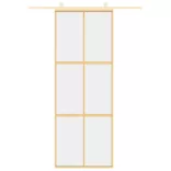 aranyszínű átlátszó ESG üveg és alumínium tolóajtó 76 x 205 cm