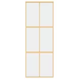 aranyszínű átlátszó ESG üveg és alumínium tolóajtó 76 x 205 cm