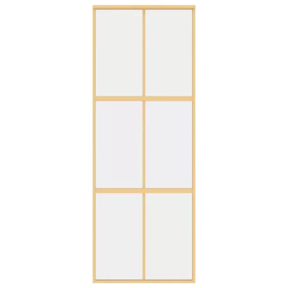 aranyszínű átlátszó ESG üveg és alumínium tolóajtó 76 x 205 cm