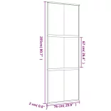 aranyszínű átlátszó ESG üveg és alumínium tolóajtó 76 x 205 cm