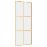 aranyszínű átlátszó ESG üveg és alumínium tolóajtó 90 x 205 cm