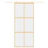 aranyszínű átlátszó ESG üveg és alumínium tolóajtó 90 x 205 cm