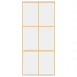 aranyszínű átlátszó ESG üveg és alumínium tolóajtó 90 x 205 cm