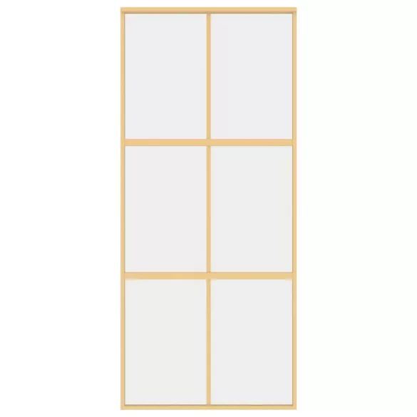 aranyszínű átlátszó ESG üveg és alumínium tolóajtó 90 x 205 cm