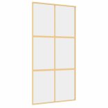 aranyszínű átlátszó ESG üveg és alumínium tolóajtó 102,5x205 cm