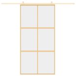 aranyszínű átlátszó ESG üveg és alumínium tolóajtó 102,5x205 cm