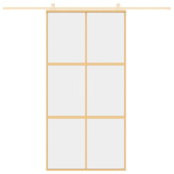 aranyszínű átlátszó ESG üveg és alumínium tolóajtó 102,5x205 cm