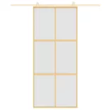 aranyszínű ESG tejüveg és alumínium tolóajtó 90 x 205 cm