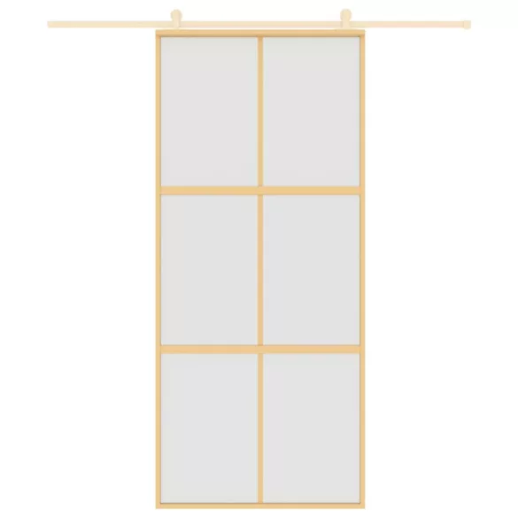 aranyszínű ESG tejüveg és alumínium tolóajtó 90 x 205 cm