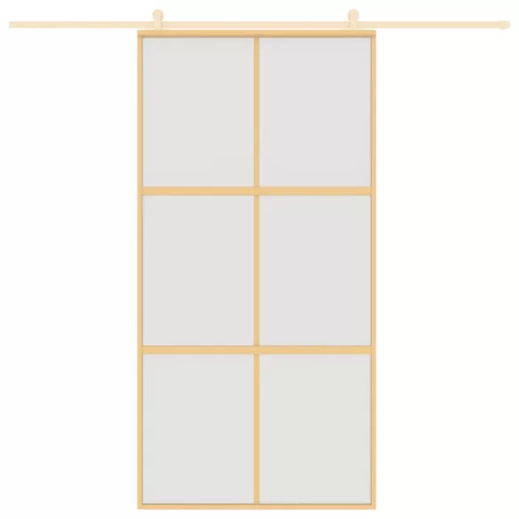 aranyszínű ESG tejüveg és alumínium tolóajtó 102,5 x 205 cm