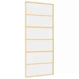 aranyszínű átlátszó ESG üveg és alumínium tolóajtó 90 x 205 cm