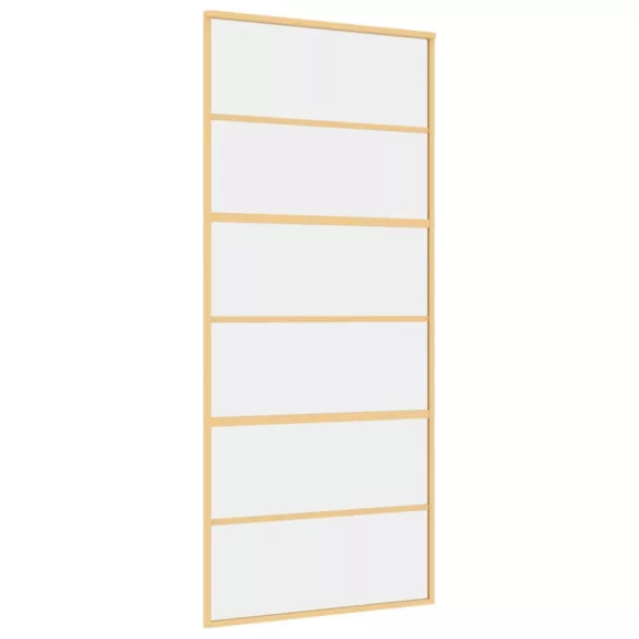 aranyszínű átlátszó ESG üveg és alumínium tolóajtó 90 x 205 cm