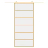 aranyszínű átlátszó ESG üveg és alumínium tolóajtó 90 x 205 cm