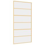 aranyszínű átlátszó ESG üveg és alumínium tolóajtó 102,5x205 cm