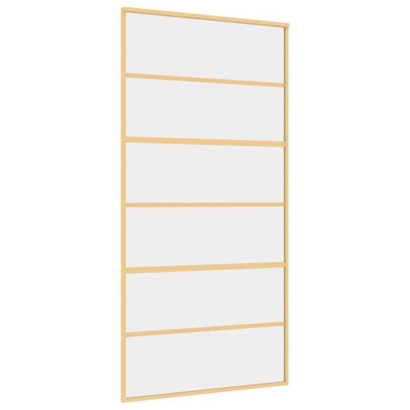 aranyszínű átlátszó ESG üveg és alumínium tolóajtó 102,5x205 cm