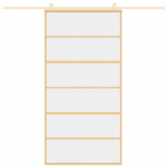 aranyszínű átlátszó ESG üveg és alumínium tolóajtó 102,5x205 cm