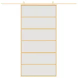 aranyszínű ESG tejüveg és alumínium tolóajtó 102,5 x 205 cm
