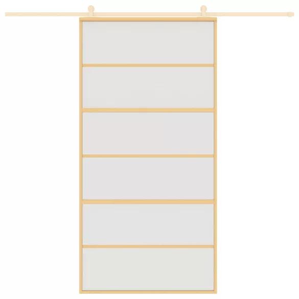 aranyszínű ESG tejüveg és alumínium tolóajtó 102,5 x 205 cm