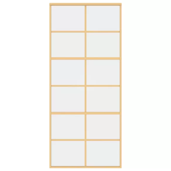 aranyszínű átlátszó ESG üveg és alumínium tolóajtó 90 x 205 cm