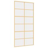 aranyszínű átlátszó ESG üveg és alumínium tolóajtó 102,5x205 cm