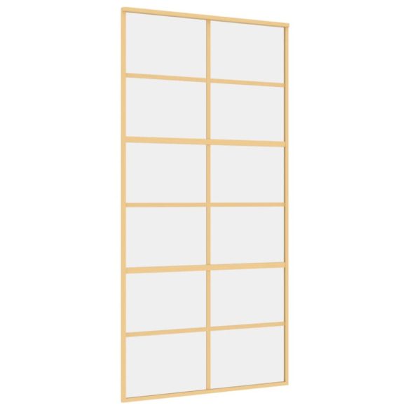 aranyszínű átlátszó ESG üveg és alumínium tolóajtó 102,5x205 cm