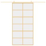 aranyszínű átlátszó ESG üveg és alumínium tolóajtó 102,5x205 cm