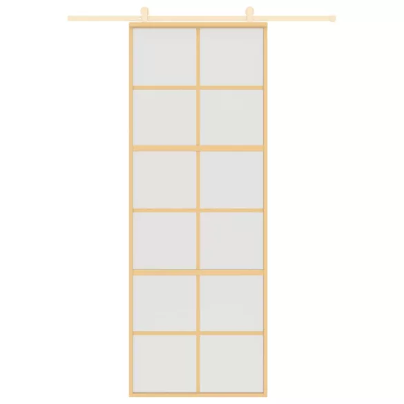 aranyszínű ESG tejüveg és alumínium tolóajtó 76 x 205 cm