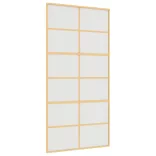 aranyszínű ESG tejüveg és alumínium tolóajtó 102,5 x 205 cm