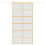 aranyszínű ESG tejüveg és alumínium tolóajtó 102,5 x 205 cm