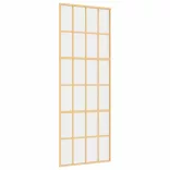 aranyszínű átlátszó ESG üveg és alumínium tolóajtó 76 x 205 cm