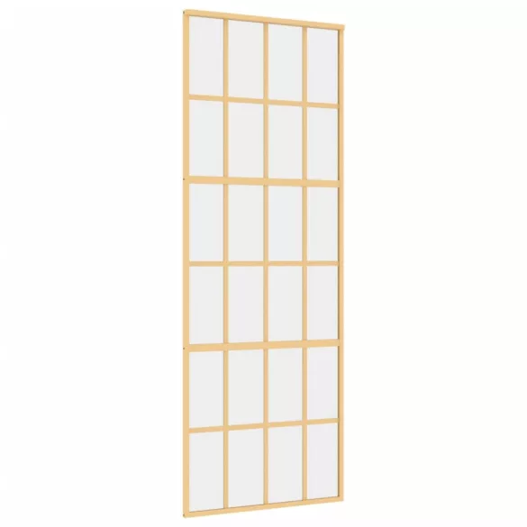 aranyszínű átlátszó ESG üveg és alumínium tolóajtó 76 x 205 cm