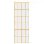 aranyszínű átlátszó ESG üveg és alumínium tolóajtó 76 x 205 cm