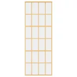 aranyszínű átlátszó ESG üveg és alumínium tolóajtó 76 x 205 cm