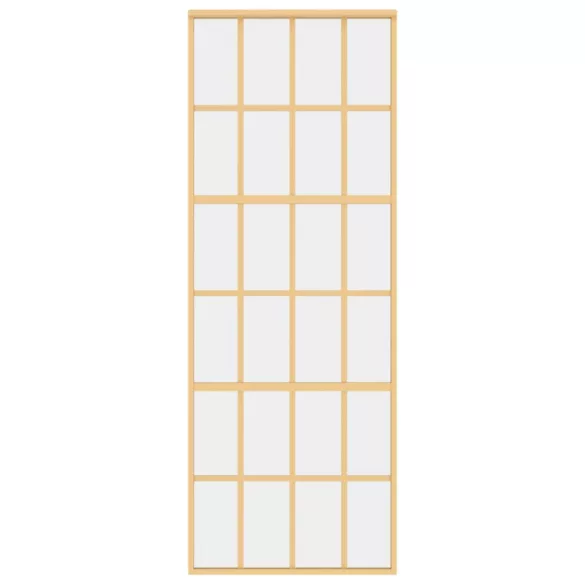 aranyszínű átlátszó ESG üveg és alumínium tolóajtó 76 x 205 cm