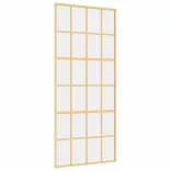 aranyszínű átlátszó ESG üveg és alumínium tolóajtó 90 x 205 cm