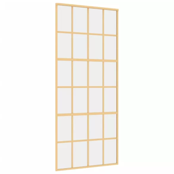 aranyszínű átlátszó ESG üveg és alumínium tolóajtó 90 x 205 cm