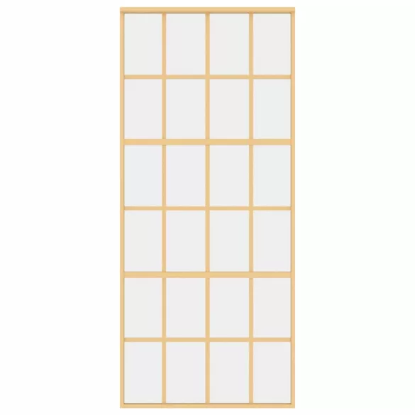 aranyszínű átlátszó ESG üveg és alumínium tolóajtó 90 x 205 cm
