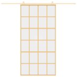 aranyszínű átlátszó ESG üveg és alumínium tolóajtó 102,5x205 cm