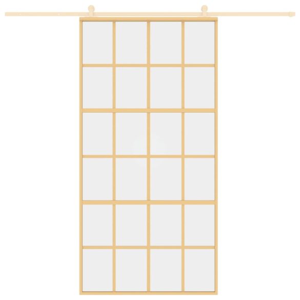 aranyszínű átlátszó ESG üveg és alumínium tolóajtó 102,5x205 cm