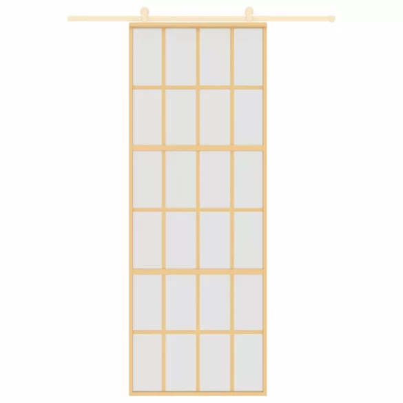 aranyszínű ESG tejüveg és alumínium tolóajtó 76 x 205 cm