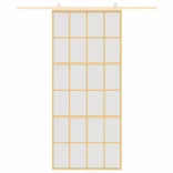 aranyszínű ESG tejüveg és alumínium tolóajtó 90 x 205 cm