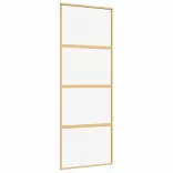 aranyszínű átlátszó ESG üveg és alumínium tolóajtó 76 x 205 cm
