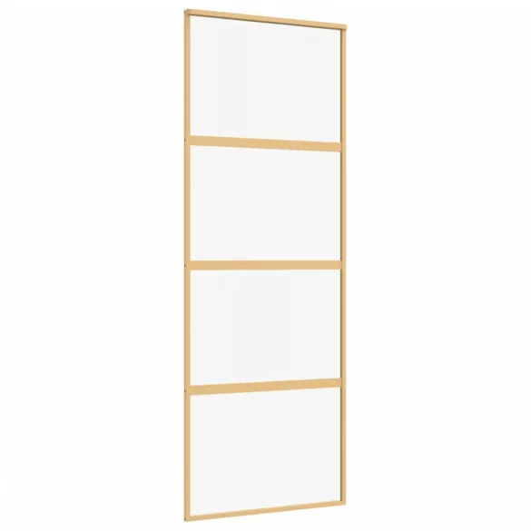 aranyszínű átlátszó ESG üveg és alumínium tolóajtó 76 x 205 cm