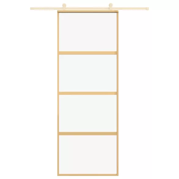 aranyszínű átlátszó ESG üveg és alumínium tolóajtó 76 x 205 cm