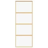 aranyszínű átlátszó ESG üveg és alumínium tolóajtó 76 x 205 cm