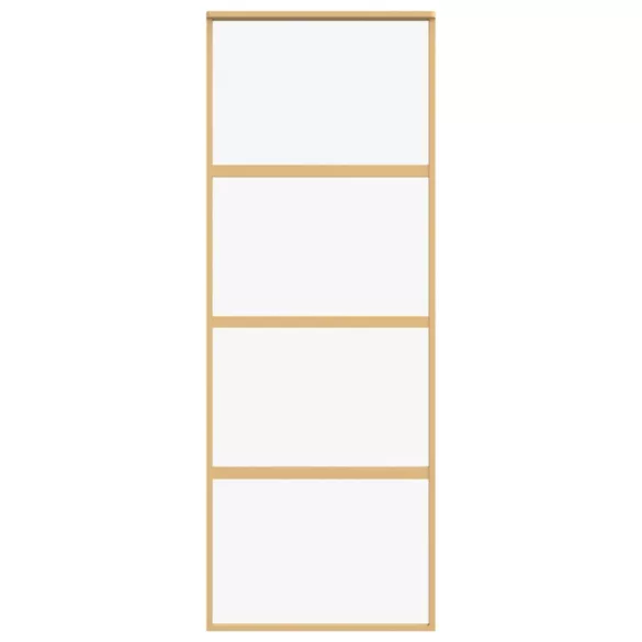 aranyszínű átlátszó ESG üveg és alumínium tolóajtó 76 x 205 cm