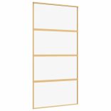 aranyszínű átlátszó ESG üveg és alumínium tolóajtó 102,5x205 cm