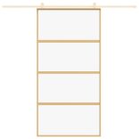 aranyszínű átlátszó ESG üveg és alumínium tolóajtó 102,5x205 cm