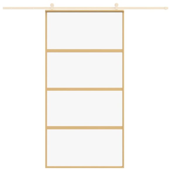 aranyszínű átlátszó ESG üveg és alumínium tolóajtó 102,5x205 cm