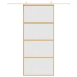 aranyszínű ESG tejüveg és alumínium tolóajtó 90 x 205 cm